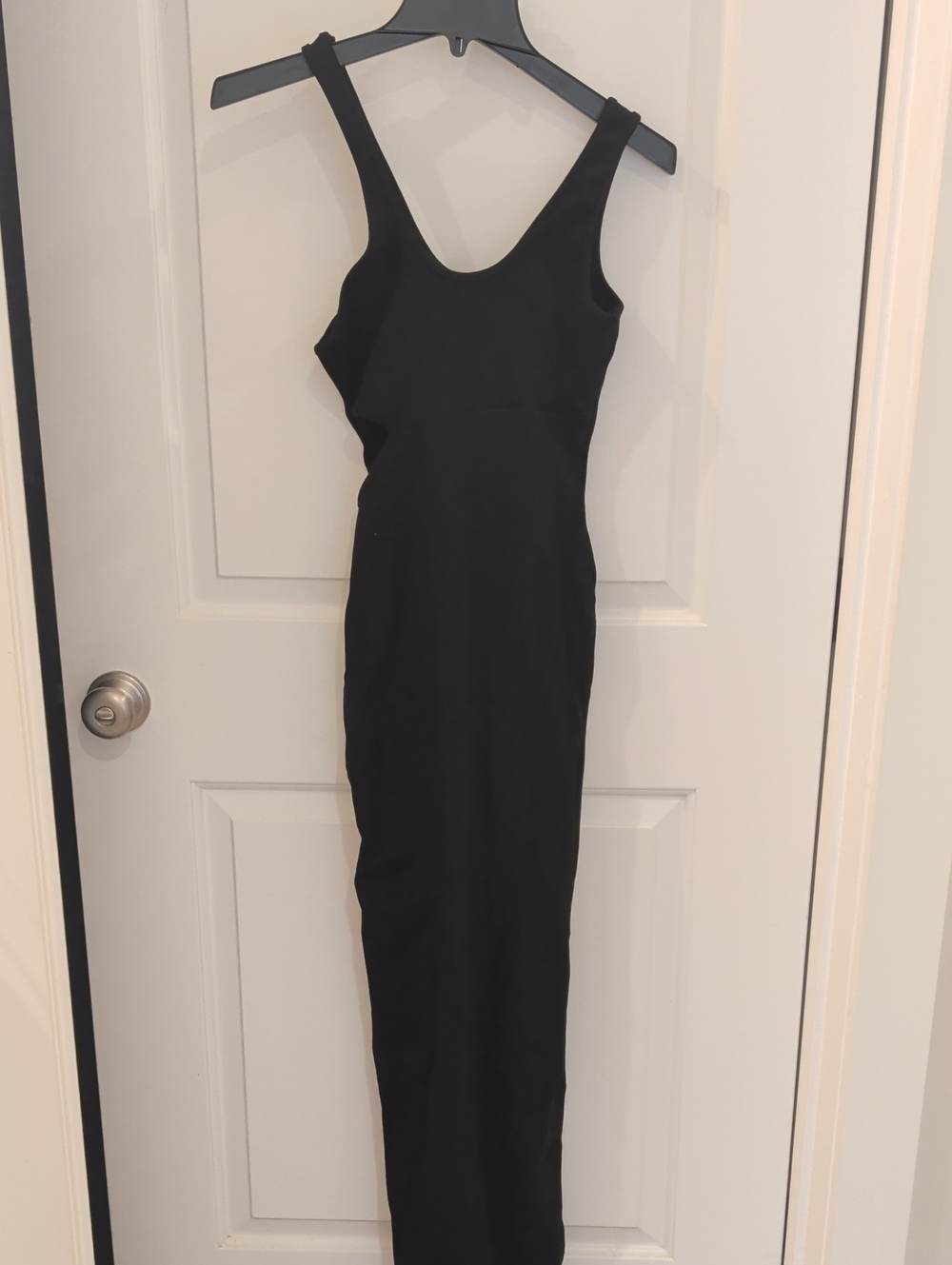 Bumpsuit Maternity Classic Black Scoop Neck Bodycon Dress With Side Cutout